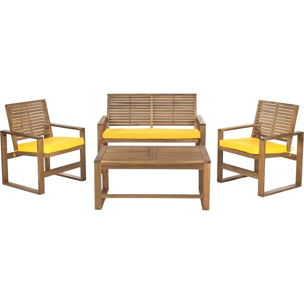 Outdoor Furniture Yellow - طقم أثاث خارجي من خشب الأكاسيا