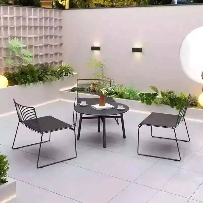 Outdoor Furniture For Cafe - بسيطة مقهى شرفة الترفيه الحديد فناء
