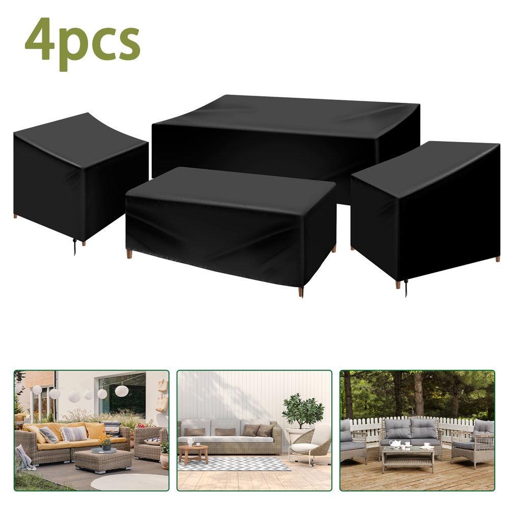 Outdoor Furniture Weatherproof - 4 قطعة مجموعة غطاء أثاث الفناء