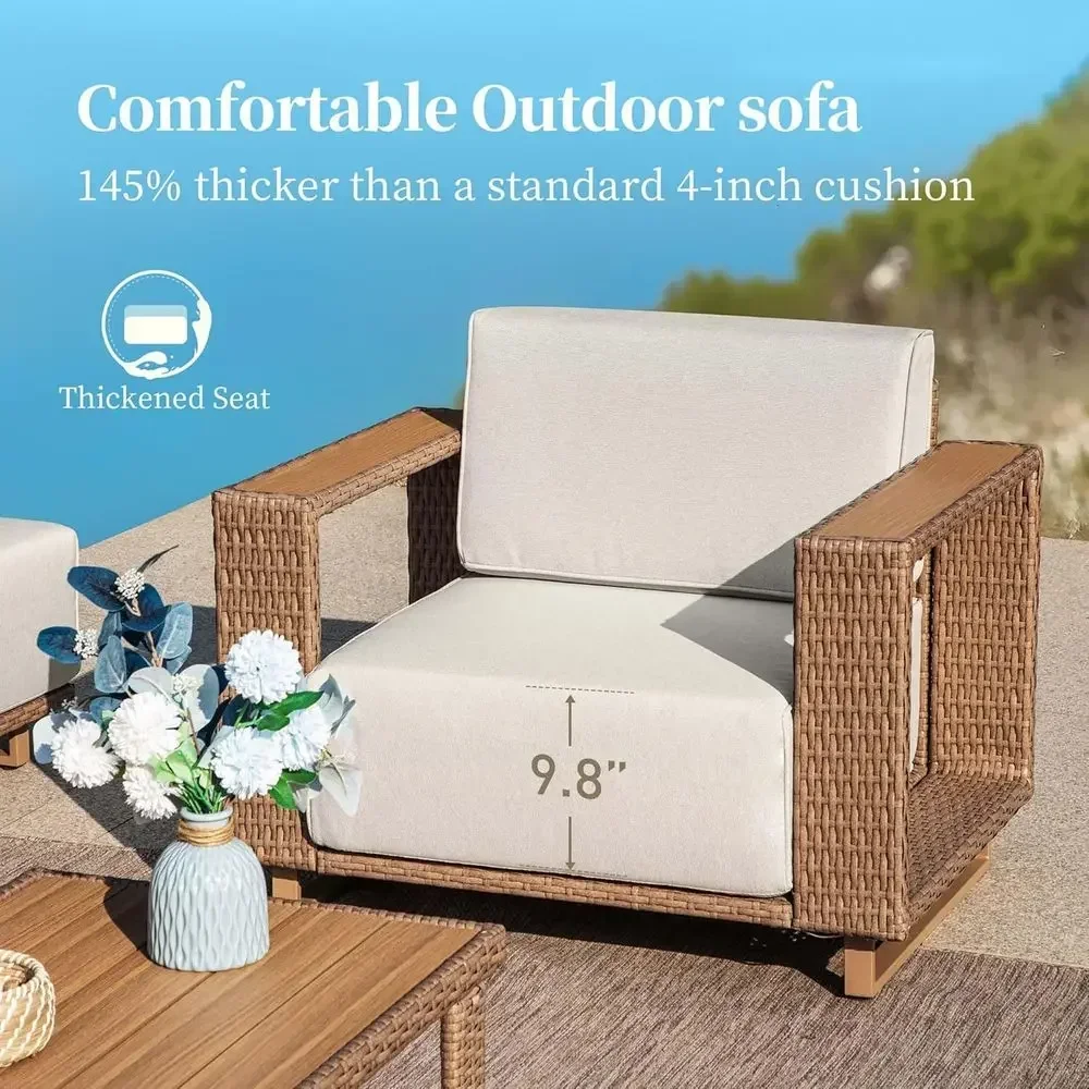 أريكة خارجية على شكل حرف L مع  - مراجعة Outdoor Furniture Yellow وسعره