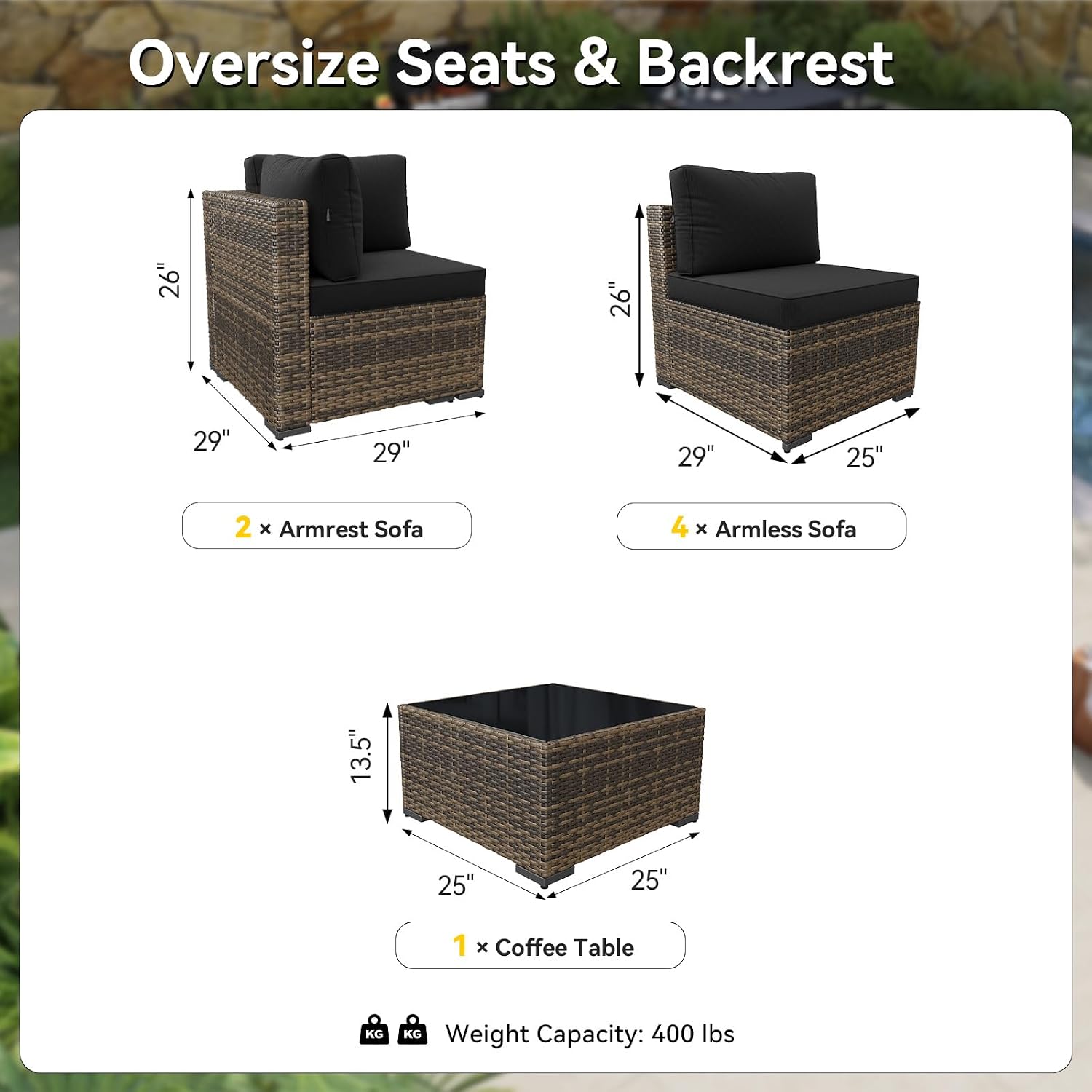 طقم أثاث فناء من الخيزران مكون - مراجعة Outdoor Furniture Yellow وسعره