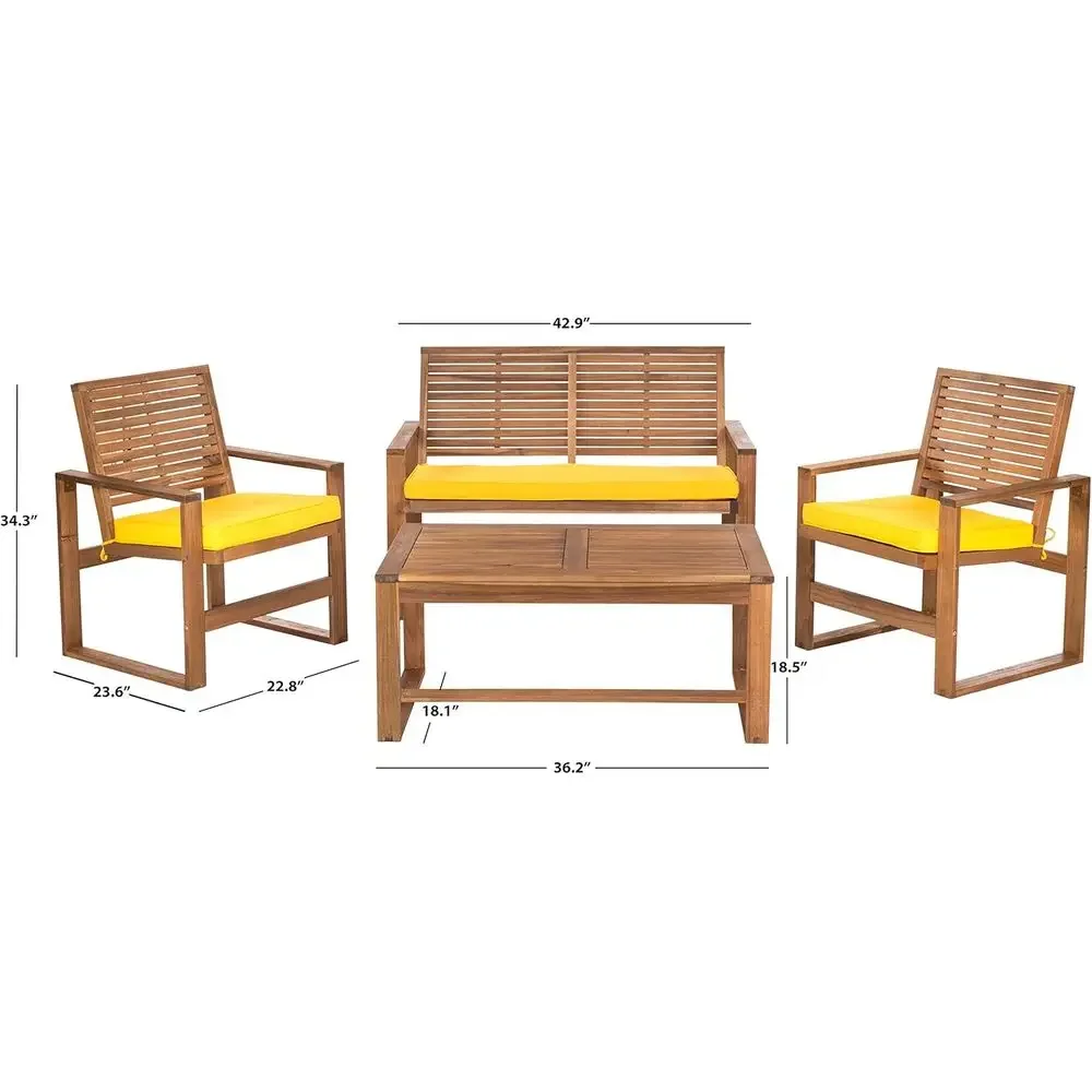 طقم أثاث خارجي من خشب الأكاسيا - مراجعة Outdoor Furniture Yellow وسعره
