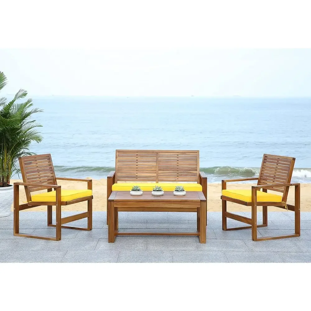 طقم أثاث خارجي من خشب الأكاسيا - مراجعة Outdoor Furniture Yellow وسعره