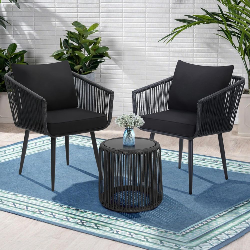 طقم بيسترو من الروطان مكون من  - مراجعة Bistro Table Set وسعره