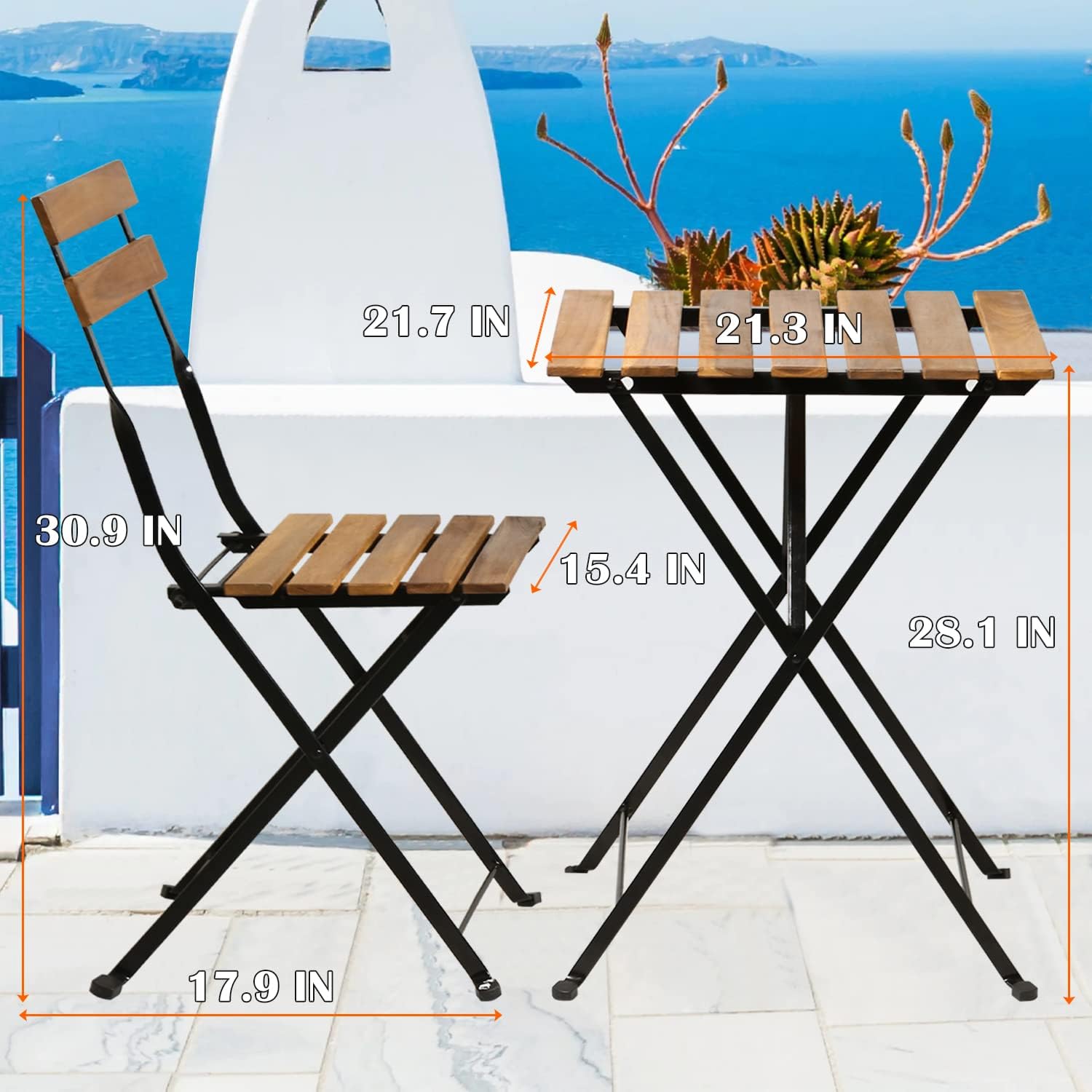 طقم بيسترو خشبي طبيعي قابل للط - مراجعة Outdoor Furniture Sofa وسعره