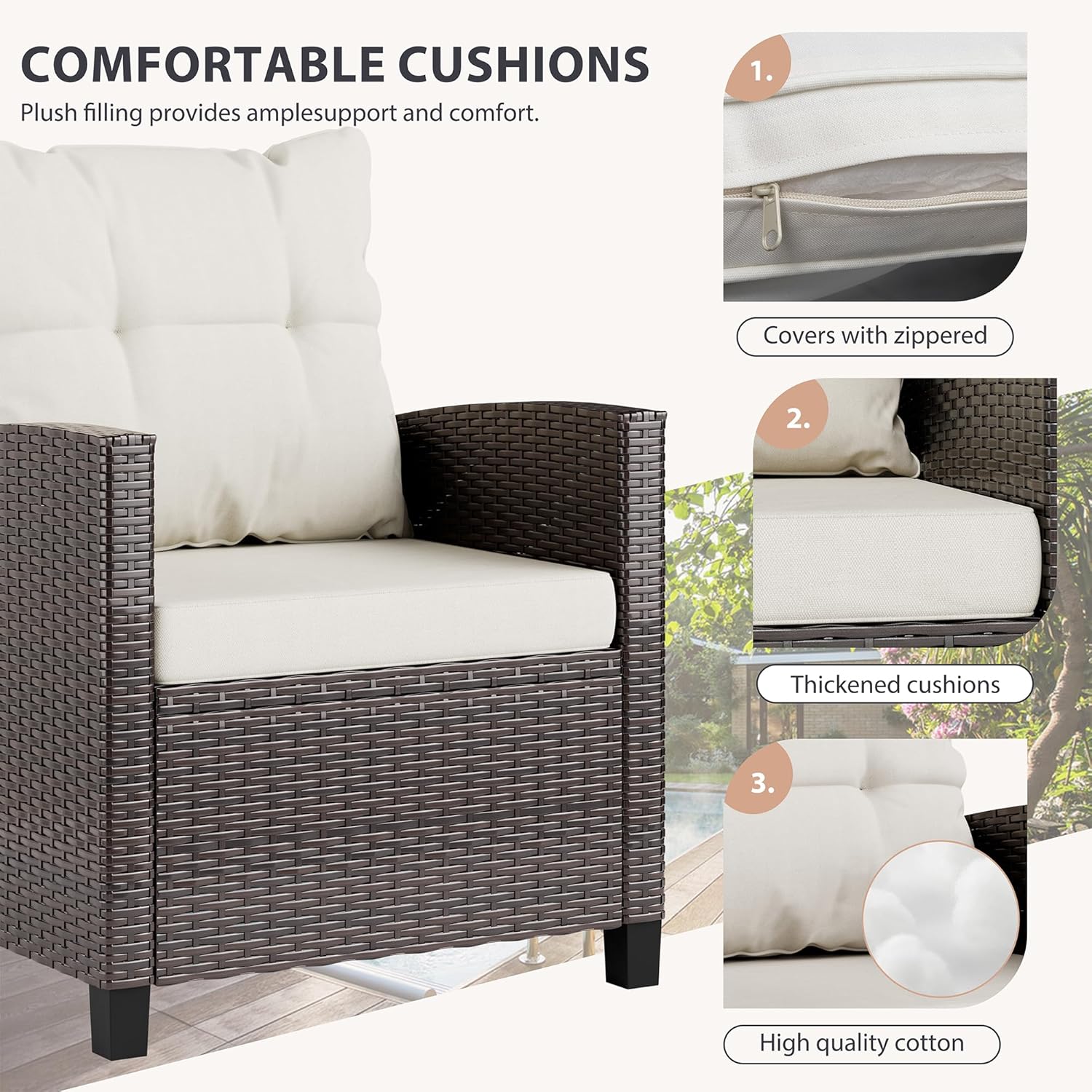 طقم بيسترو من الخيزران المضغوط - مراجعة Outdoor Furniture Sofa وسعره