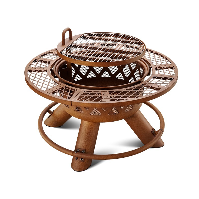 مجموعة شواء وتدفئة خارجية حديث - مراجعة Outdoor Furniture Fire Pit Set وسعره