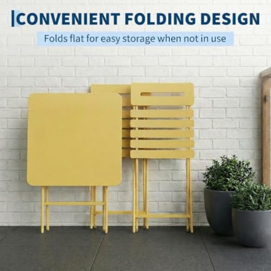 طقم بيسترو مكون من 3 قطع للفنا - مراجعة Outdoor Furniture Yellow وسعره