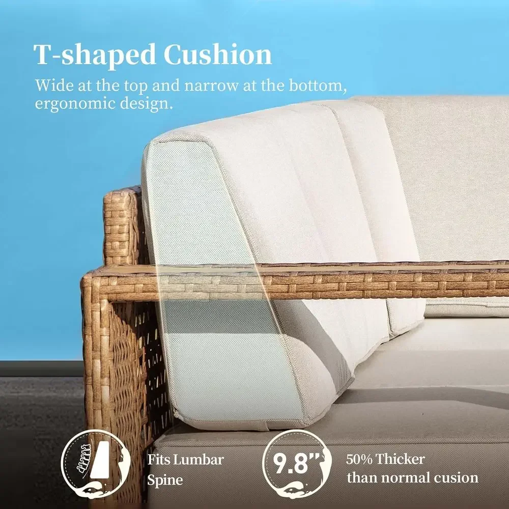 أريكة خارجية على شكل حرف L مع  - مراجعة Outdoor Furniture Yellow وسعره