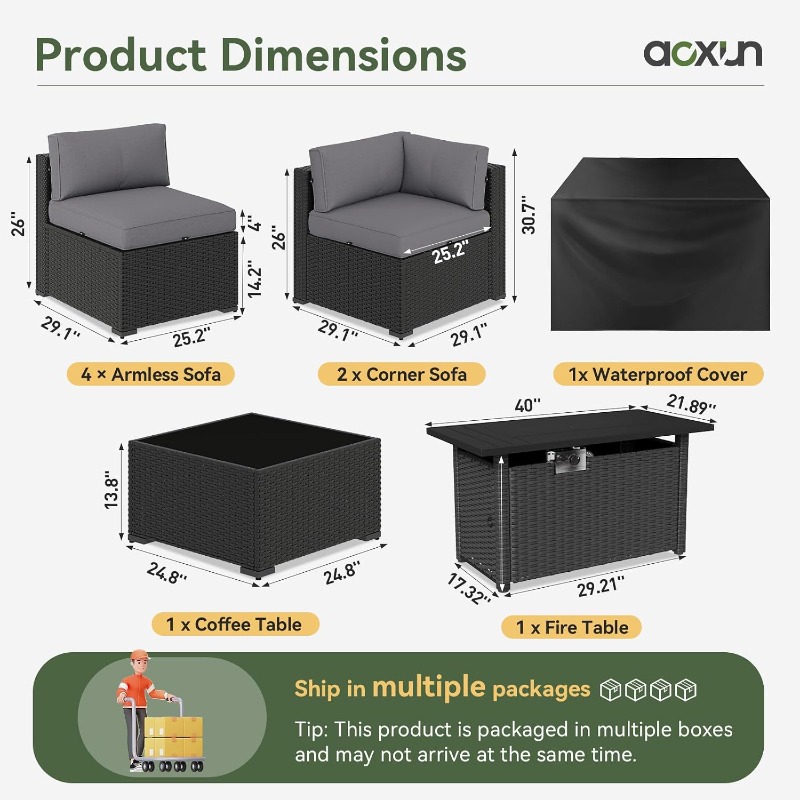 مجموعة أثاث الفناء من أوكسون م - مراجعة Outdoor Furniture Fire Pit Set وسعره