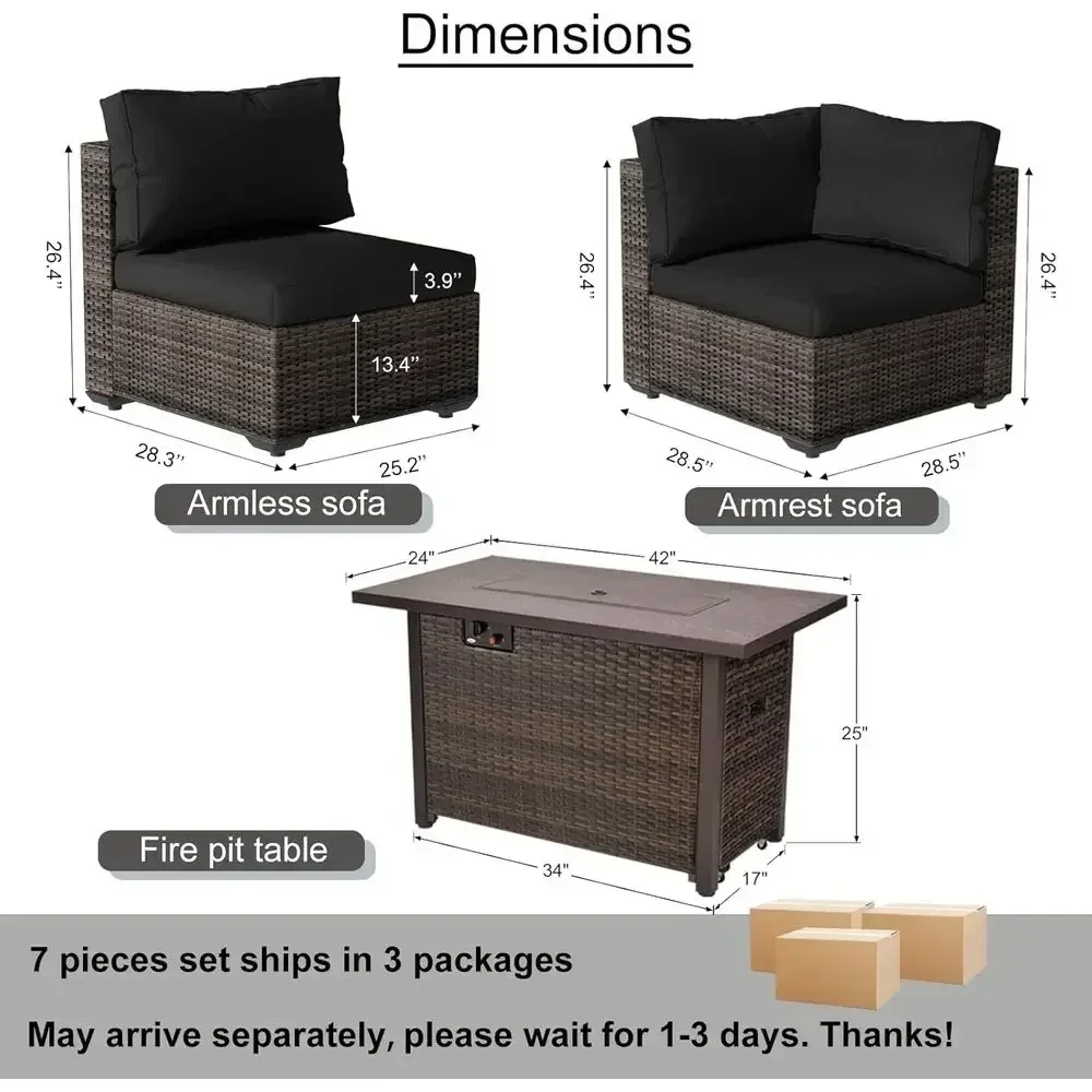 طقم أثاث خارجي مكون من 7 قطع م - مراجعة Outdoor Furniture Fire Pit Set وسعره